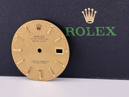 Rolex Datejust Mens 36mm Gold Linen Gold Stick Dial Jubilee Oyster 16013 16233 - Picture 3 of 4