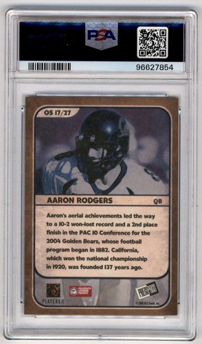 2005 Press Pass SE Collectors Series Old School RC Aaron Rodgers #OS17 PSA 10 - Picture 2 of 2