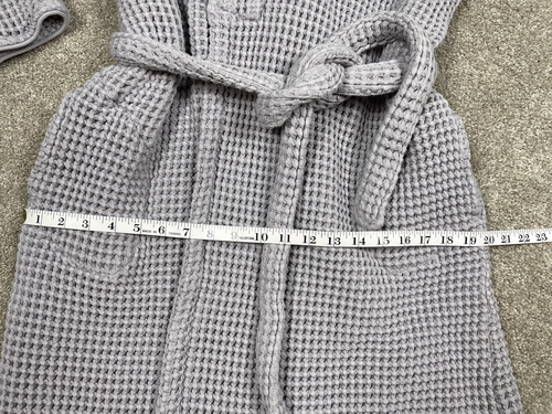 Brooklinen Waffelgürtel Morgenmantel grau 100 % Baumwolle Damengröße M/L *ARBEITSTAGSLOGO - Bild 7 von 9
