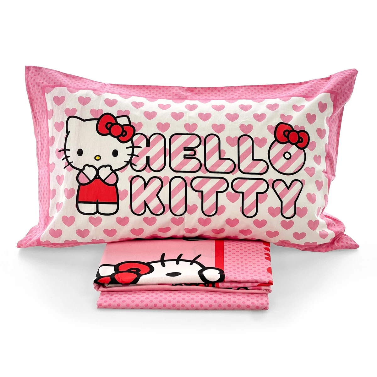 Hello Kitty Sanrio Set Biancheria da Letto Copripiumino Copriletto