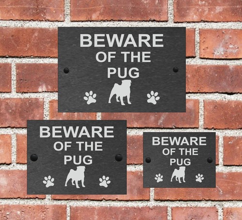 Beware of the Dog Slate Door Gate House Sign 3 Sizes All Breeds available M - Y - Picture 12 of 29