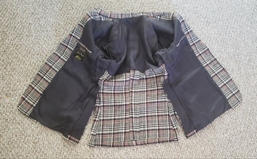 men's mod sport coat 41R wool plaid 1970s fine details - Picture 9 of 10