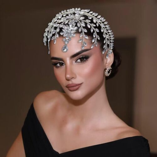 Wedding Headpiece Rhinestone Forehead Bridal Headband Bride Hair Accessory - Picture 2 of 6