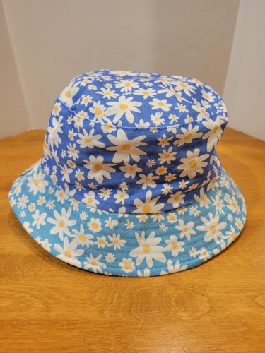 Sombrero Cubo Marfil Ella Para Mujer Margaritas Dos Tonos Azul Gorpcore Verano Playa Piscina - Imagen 4 de 10