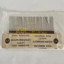 50 Allen Bradley Carbon Comp Resistors  100 OHMS  1/4 watt  5%      NOS