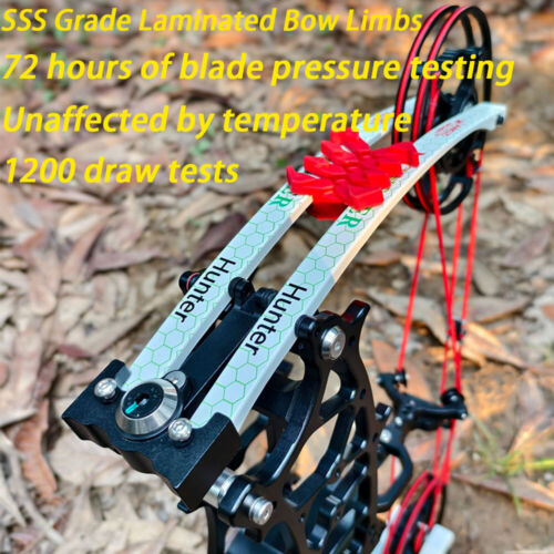 22" Compound Bow 30-75lbs Short Axis Steel Ball Arrow Archery Hunting Fish RH LH - Picture 4 of 29