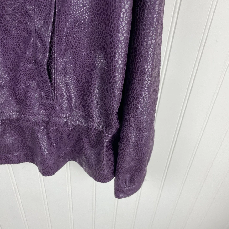 Ruby Rd Womens Faux Crocodile Purple Jacket Size 12 - Image 3 of 4