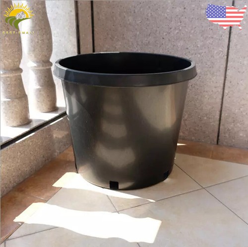 Black Plastic Nursery Containers Plant Flower Pot 1/2/3/5/7/10/20/25 Gallon - Picture 12 of 32