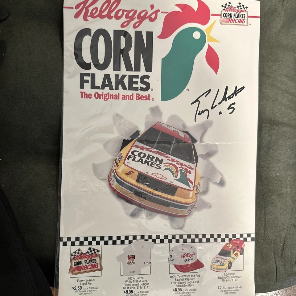 Terry Labonte Kelloggs Corn Flakes #5 autografiado firmado 8x11 por 2, Foto 3 de 4