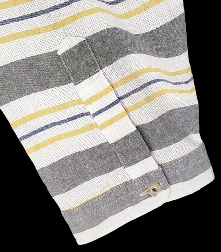 BEVERLY HILLS POLO CLUB Mens Grey Yellow 3/4 SLEEVE EVENING SHIRT - M - 44" -£69 - Picture 11 of 13