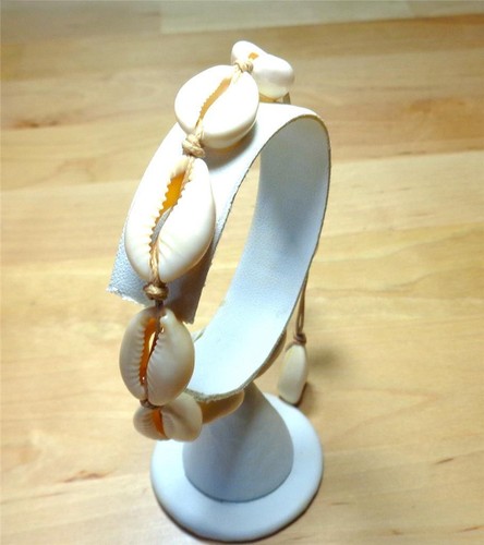 BEACH FASHION NATURAL SEASHELLS ISLAND STYLE NAUTICAL SLIDING KNOT TAN BRACELET - Picture 5 of 5