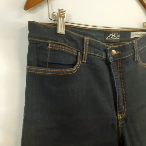 NYDJ Curvy Dark Wash Women Blue Denim Pants Size 14 Straight Leg Stretch Cotton - Picture 11 of 20