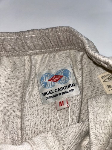 Nigel Cabourn X Umbro Men's Shorts Sweat Grey Fleece Logo Joggers Training Marl - Picture 5 of 8