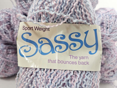 Columbia Minerva SASSY sport weight yarn, Pink/Blue, 50g each, lot of 9 - Picture 2 of 5