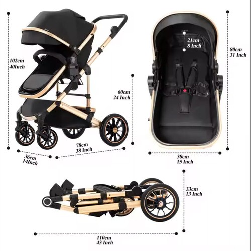 Newborn Baby Pram Car Seat Pushchair Travel System Buggy Stroller carrycot New - Picture 14 of 29