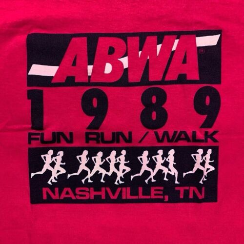 Nike Vintage T Shirt USA Gray Tag 1989 Nashville Running Marathon Pink 80s - Picture 2 of 8