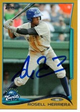 Rosell Herrera Asheville Tourists 2014 Topps Pro Debut Gold Signed Card