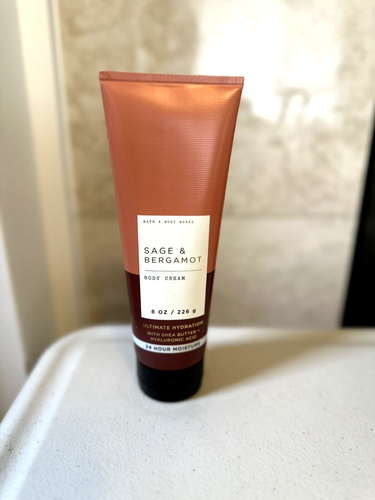 Bath & Body Works SAGE & BERGAMOT Body Cream Ultimate Hydration 8 oz NEW - Picture 2 of 4