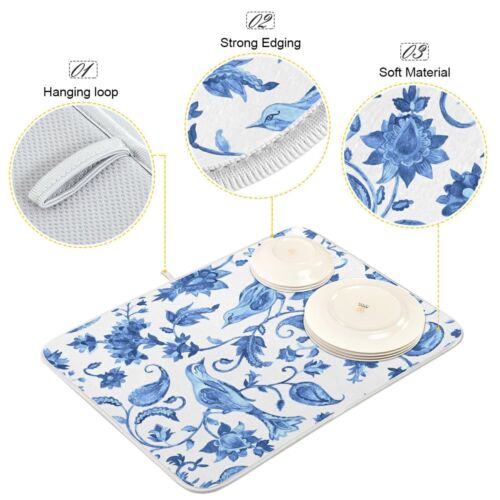 Kitchen Drying Mats for Dishes Washable Absorbent Dish Draining Mat Heat Resi... - Picture 3 of 7