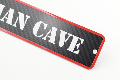 Letrero de pared "MAN CAVE" fibra de carbono real valla de jardín placa de regalo - Imagen 13 de 13
