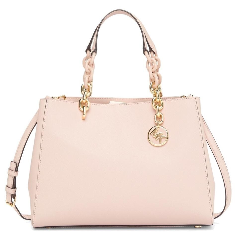 Michael Kors Cynthia Medium Saffiano Soft Pink Leather Satchel