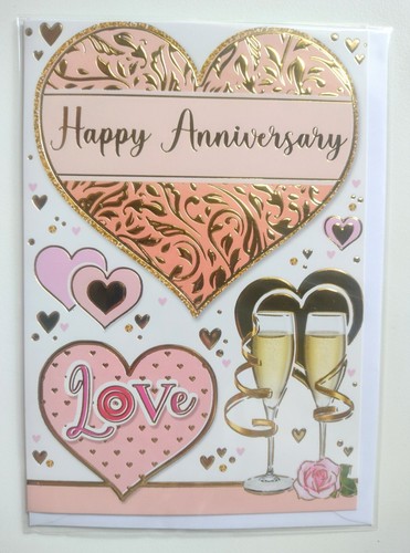 Anniversary Cards Happy Wedding Anniversary Special Couple Assorted Designs 7x5" - Picture 38 of 76
