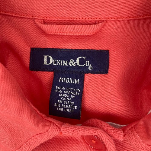 Denim & Co womwns Long Sleeve Stretch Twill Jacket with Pockets Peach M - Picture 3 of 8
