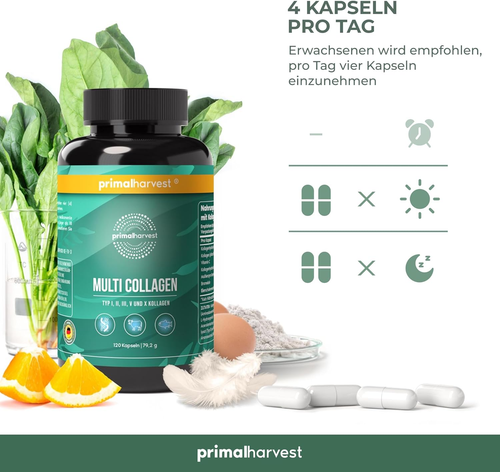 Primal Harvest ® Multi-Collagen - 120 Kapseln Hochdosiert- Premium Complex - Bild 5 von 11