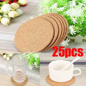 25pcs Plain Round Cork Coasters Coffee Drink Tea Cup Mat Placemats Wine Mat #JP 25pcs Plain Round Cork Coasters Coffee Drink Tea Cup Mat Placemats Wine Mat #JP