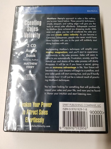 Creating Sales Velocity Matthew Ferry 2005 3 CD Audio Book - Picture 2 of 3