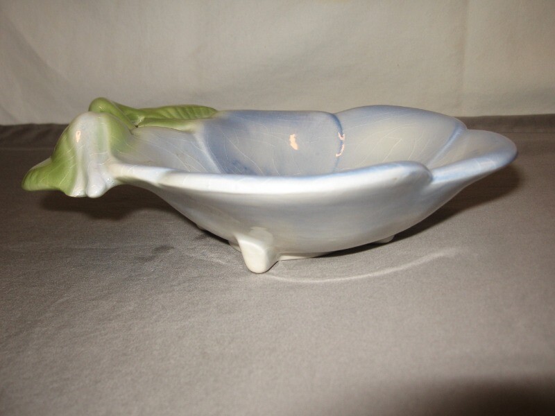 Pretty Blue Flower Shaped Candy Dish Fran Bello Connecticut VGC | eBay