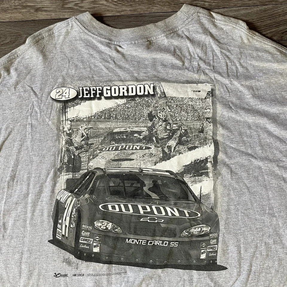 Camisa de Colección Chase Authentics Jeff Gordon Para Hombre 3XL Vendida Gris Cuello Redondo #24 Foto 4 de 4