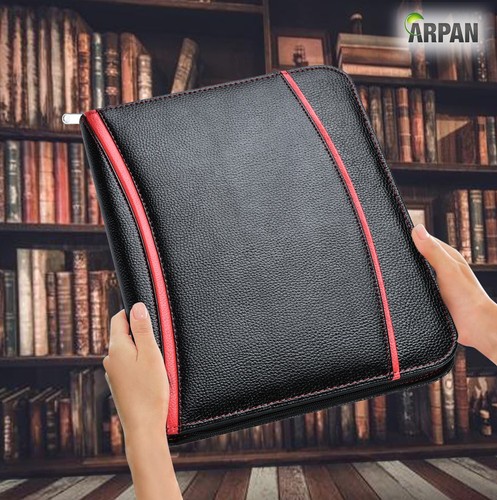 Arpan A4 Soft Touch Padded Conference Folder Portfolio with Calculator & Pad - Picture 2 of 8