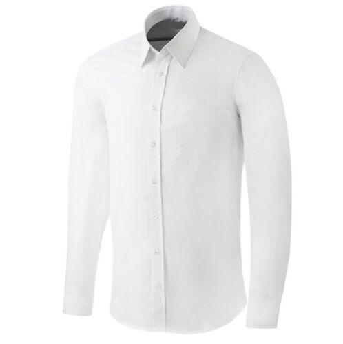 Mens PREMIUM White Shirt 100% Cotton Long Sleeve Oxford Smart Wedding Suit Shirt - Picture 21 of 24