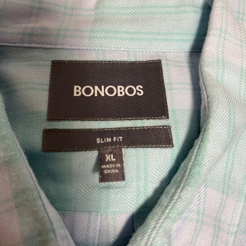Camisa Bonobos Para Hombre XL Alta Azul Abotonada Manga Larga Azul Claro Verde - Imagen 6 de 11