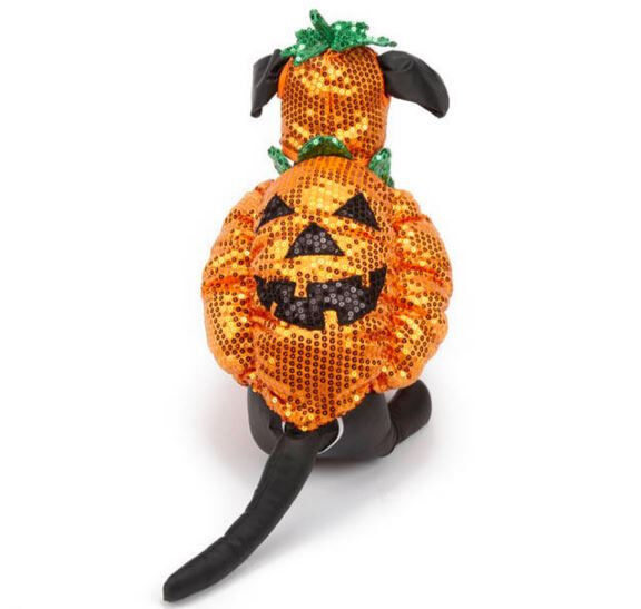 Dog Halloween Costume Sequin Pumpkin Pet new in package orange | eBay