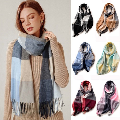Cashmere Blend Scarf Women Ladies Winter Warm Long Soft Wool Shawl Wrap Pashmina - Picture 1 of 23