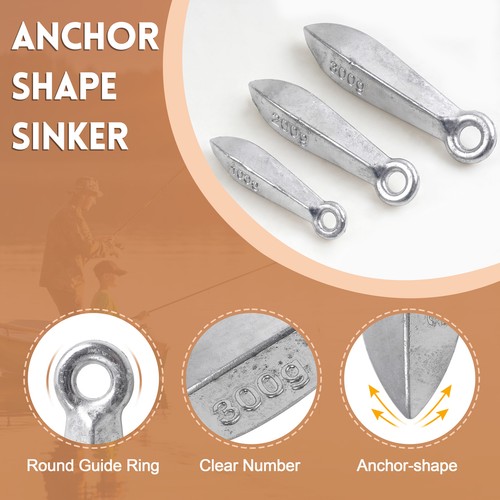 Bank Sinker Fishing Weights Saltwater Surf Fishing Gear Streamlined Lead Sinker  - Picture 3 of 21