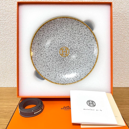 HERMÉS Paris Mosaique au 24 Gold Brotteller Original Dekor Serviergeschirr - Bild 8 von 8