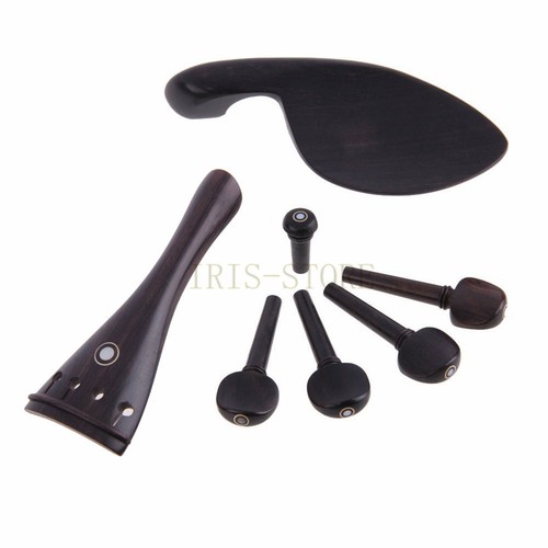 Set Ebony Wood 4/4 Violin Parts Violin Accessories 14pcs - Picture 2 of 6