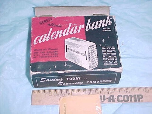 COIN CALENDAR BANK GERETT ALLCOIN BONDED INSULATION CO LONG BRANCH NJ w/ KEY - Picture 3 of 4