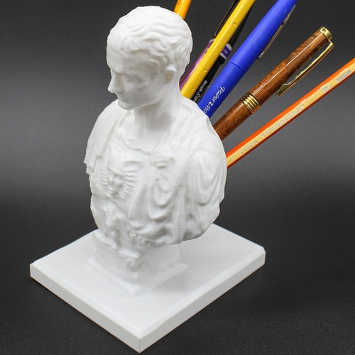 Pencil Holder Julius Caesar Pen & Pencil Holder Statue Pen Holder for Desktop - Picture 4 of 12
