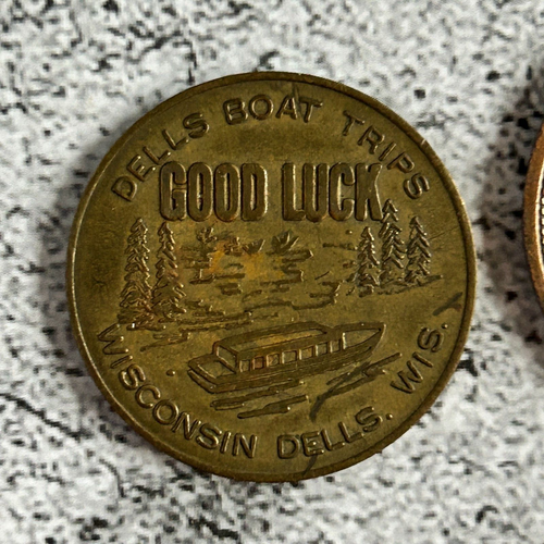 3 monete/gettoni vintage Standing Rock WI Dells Quigley Territory & Frontier Montana - Foto 6 di 9