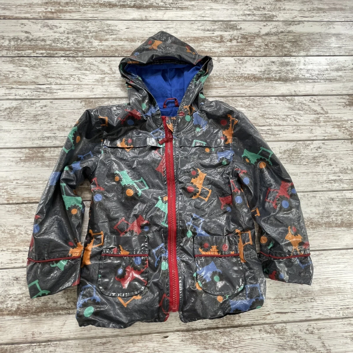 Farm Boy Authentic Brand Knee Deep Lovin It Rain Jacket Full Zip Tractors Sz 4T