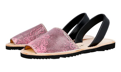 PRADA Leder Eidechse Slides Mules Sandalen - 1X739F - Begonia - NEU -  37