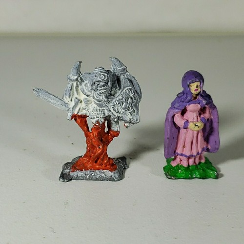 2 Heritage Miniatures HM Pewter Cleric Priest 1421c & Lesser Devi Figures 1980's