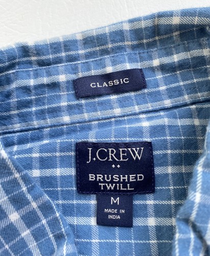 J.Crew Herren M gebürstet Köper 100 % Baumwolle kariert Freizeit Knopfleiste Kragenshirt - Bild 2 von 6