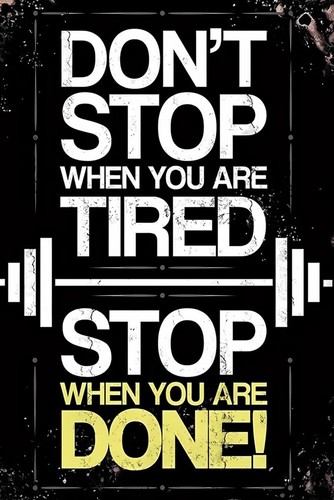 Gym Metal Sign Wall Decoration home tin poster retro work out large 12x16in - Picture 15 of 35