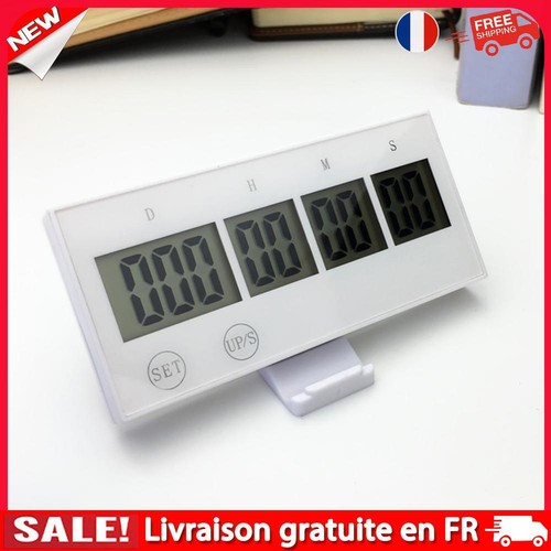 # 999 Days Digital Timer Reusable Electronic for Home Learning Work (White)
