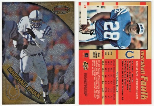 NFL Single Trading Cards Marshall Faulk St. Louis Rams Indianapolis Colts - Picture 120 of 347